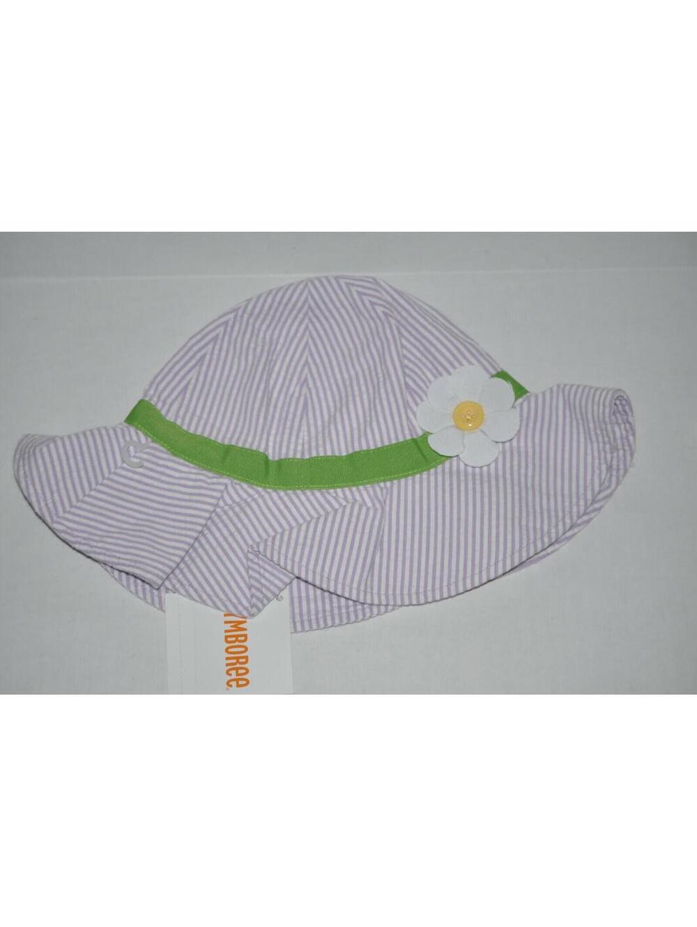 Girl's Gymboree Purple Striped Hat 0-12 mth Flower Green White 13 GY EASTER Hat